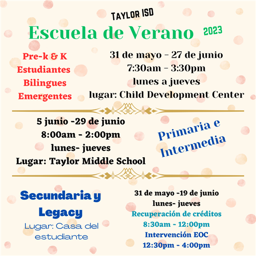SUMMER SCHOOL-SPANISH